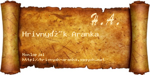 Hrivnyák Aranka névjegykártya