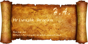 Hrivnyák Aranka névjegykártya