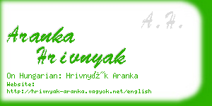 aranka hrivnyak business card